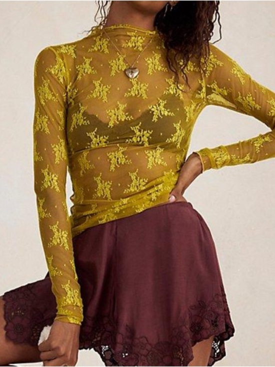 Free People Tops - Free People Lady Lux Lace Layering Top NWT